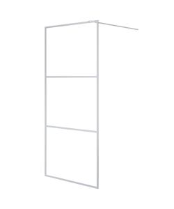 Parete Doccia Walk in Argento 90x195 cm Vetro Trasparente ESG