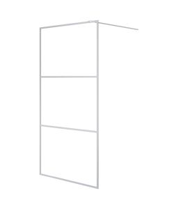 Parete Doccia Walk in Argento 100x195 cm Vetro Trasparente ESG