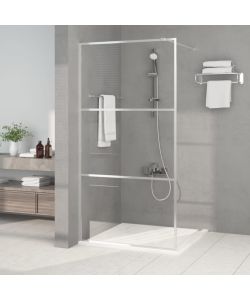 Parete Doccia Walk in Argento 100x195 cm Vetro Trasparente ESG
