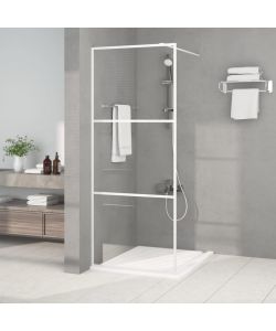 Parete Doccia Walk in Bianca 80x195 cm Vetro Trasparente ESG