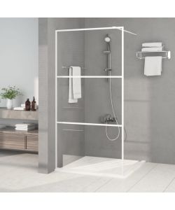 Parete Doccia Walk in Bianca 100x195 cm Vetro Trasparente ESG