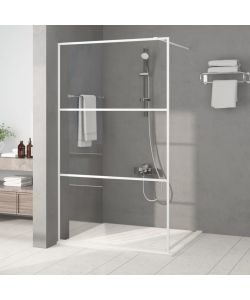 Parete Doccia Walk in Bianca 115x195 cm Vetro Trasparente ESG