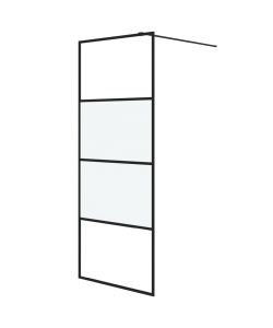 Parete Doccia Walk in Nera 80x195 cm Vetro Semi Smerigliato ESG