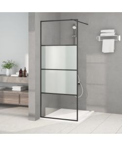 Parete Doccia Walk in Nera 80x195 cm Vetro Semi Smerigliato ESG