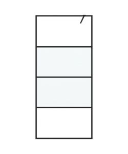 Parete Doccia Walk in Nera 90x195 cm Vetro Semi Smerigliato ESG