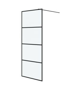 Parete Doccia Walk in Nera 80x195 cm Vetro Smerigliato ESG