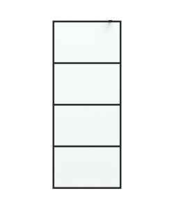 Parete Doccia Walk in Nera 80x195 cm Vetro Smerigliato ESG