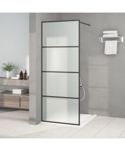 Parete Doccia Walk in Nera 80x195 cm Vetro Smerigliato ESG