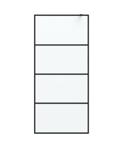 Parete Doccia Walk in Nera 90x195 cm Vetro Smerigliato ESG