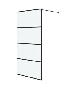 Parete Doccia Walk in Nera 100x195 cm Vetro Smerigliato ESG