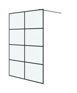 Parete Doccia Walk in Nera 140x195 cm Vetro Smerigliato ESG