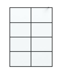 Parete Doccia Walk in Nera 140x195 cm Vetro Smerigliato ESG