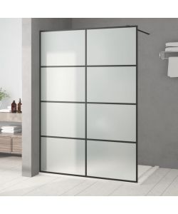 Parete Doccia Walk in Nera 140x195 cm Vetro Smerigliato ESG