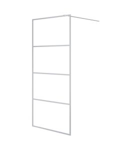 Parete Doccia Walk in Argento 90x195 cm Vetro Trasparente ESG
