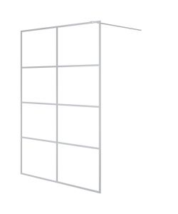 Parete Doccia Walk in Argento 140x195 cm Vetro Trasparente ESG