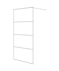 Parete Doccia Walk in Bianca 100x195 cm Vetro Trasparente ESG