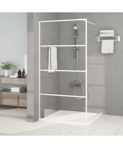 Parete Doccia Walk in Bianca 100x195 cm Vetro Trasparente ESG