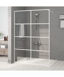 Parete Doccia Walk in Bianca 140x195 cm Vetro Trasparente ESG