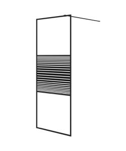 Parete Doccia Walk in Nera 80x195 cm in Vetro Trasparente ESG