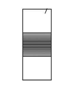 Parete Doccia Walk in Nera 80x195 cm in Vetro Trasparente ESG