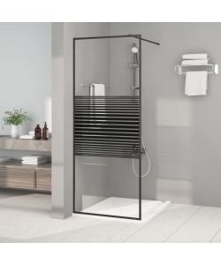 Parete Doccia Walk in Nera 80x195 cm in Vetro Trasparente ESG