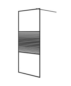 Parete Doccia Walk in Nero 90x195 cm Vetro Trasparente ESG