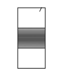 Parete Doccia Walk in Nero 90x195 cm Vetro Trasparente ESG