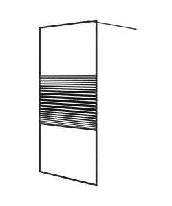 Parete Doccia Walk in Nero 100x195 cm Vetro Trasparente ESG