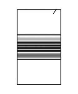 Parete Doccia Walk in Nero 115x195 cm Vetro Trasparente ESG