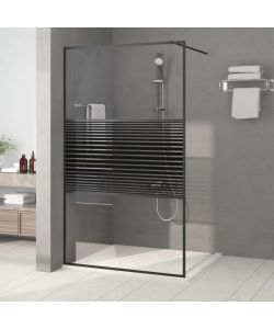 Parete Doccia Walk in Nero 115x195 cm Vetro Trasparente ESG