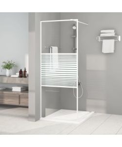 Parete Doccia Walk in Bianca 80x195 cm Vetro Trasparente ESG