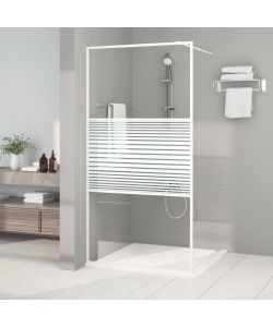 Parete Doccia Walk in Bianca 100x195 cm Vetro Trasparente ESG