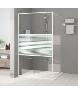 Parete Doccia Walk in Bianca 115x195 cm Vetro Trasparente ESG