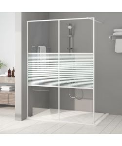 Parete Doccia Walk in Bianca 140x195 cm Vetro Trasparente ESG