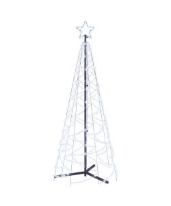 Albero di Natale a Cono Bianco Freddo 200 LED 70x180 cm