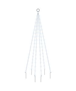 Albero di Natale Pennone Bianco Freddo 108 LED 180 cm