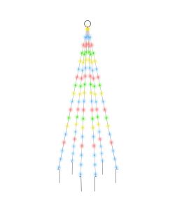 Albero di Natale Pennone Colorato 108 LED 180 cm
