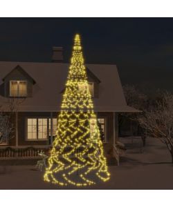 Albero di Natale Pennone Bianco Caldo 3000 LED 800 cm