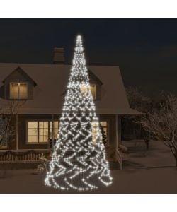 Albero di Natale Pennone Bianco Freddo 3000 LED 800 cm