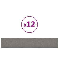 Pannelli Murali 12 pz Grigio Chiaro 90x15 cm Tessuto 1,62 mq