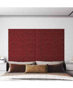 Pannelli Murali 12 pz Rosso Vino 90x15 cm Tessuto 1,62 mq
