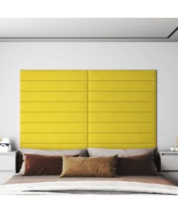 Pannelli Murali 12 pz Giallo Scuro 90x15 cm Tessuto 1,62 mq