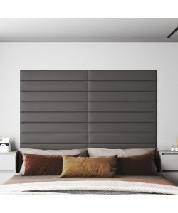 Pannelli Murali 12 pz Grigi 90x15 cm in Similpelle 1,62 mq