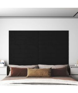 Pannelli Murali 12 pz Neri 90x15 cm Velluto 1,62 mq