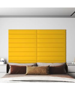 Pannelli Murali 12 pz Gialli 90x15 cm Velluto 1,62 mq