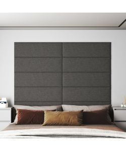 Pannelli Murali 12 pz Grigio Scuro 90x30 cm Tessuto 3,24 mq