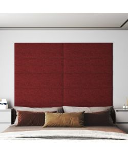 Pannelli Murali 12 pz Rosso Vino 90x30 cm in Tessuto 3,24 mq