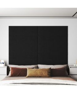 Pannelli Murali 12 pz Neri 90x30 cm in Tessuto 3,24 mq