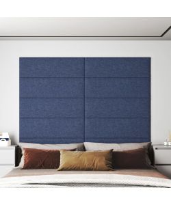 Pannelli Murali 12 pz Blu 90x30 cm in Tessuto 3,24 mq