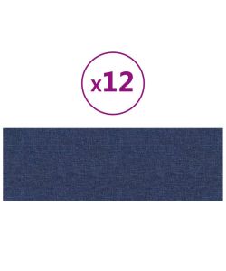 Pannelli Murali 12 pz Blu 90x30 cm in Tessuto 3,24 mq